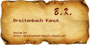 Breitenbach Kanut névjegykártya